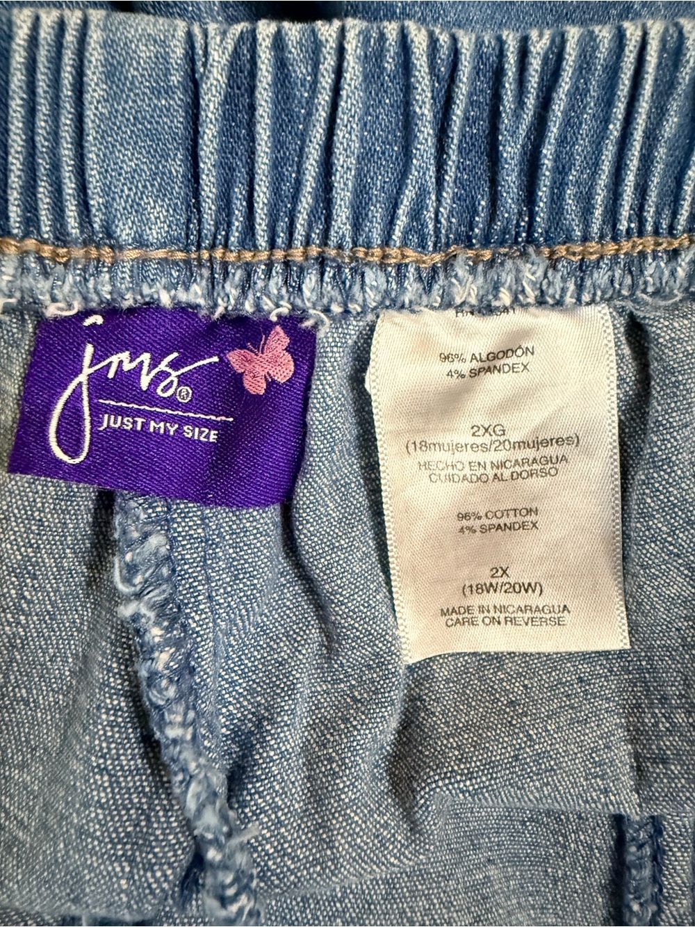 Just My Size Women’s 2X pull on denim shorts in a bundle of 3 - Picture 3 of 4
